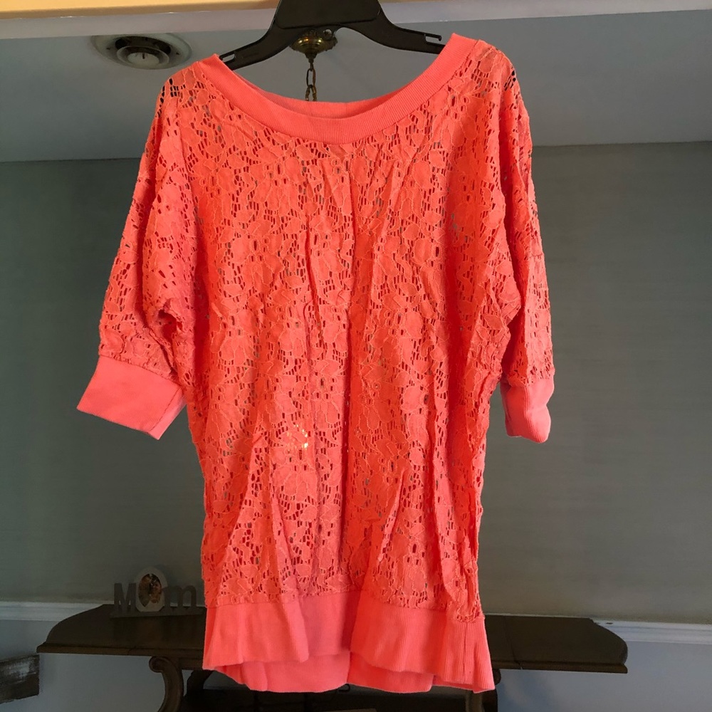 Coral lace top
